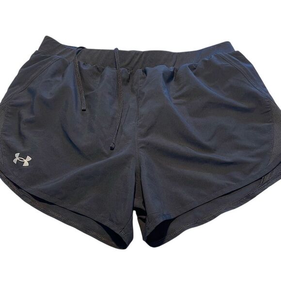 Under Armour loose fit athletic running shorts, heat gear size large black ￼ - Picture 1 of 5